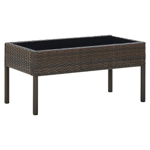 Garden table brown rattan - pe,