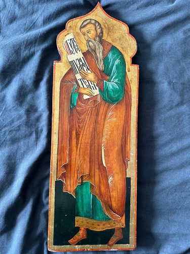 Icona legno dipinta a - su,