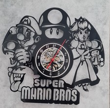 OROLOGIO IN VINILE DA PARETE SU LP 33 SUPER MARIO BROSS