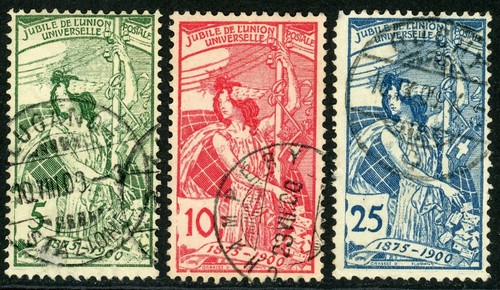 Svizzera 1900 188 190 u - 1900, sg.188-190