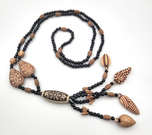 Collana perle legno e - collana,
