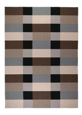 IKEA STOCCOLMA WOOLRug, tessuto piatto, fatto a mano/marrone a scacchi, 250x350 cm 