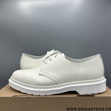 Scarpe Oxford Dr Martens 1461 mono pelle bianca 3 occhielli UK 9,5 EU 44 US 10,5