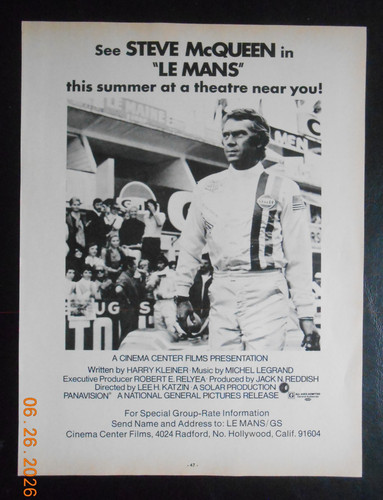 Raro 1971 steve mcqueen le - mcqueen, a