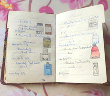 QUADERNO DEI PROFUMI-DIARIO FRAGRANZE-CATALOGO CAMPIONCINI BOTTIGLIE-VINTAGE