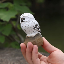 Figurina Di Gufo in Legno