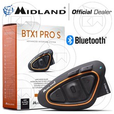 MIDLAND INTERFONO BTX1 PRO S KIT SINGOLO SET INTERCOM CASCO MOTO BLUETOOTH