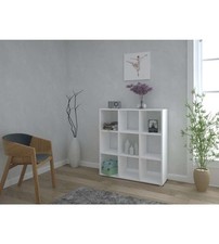Libreria Cubo 3x3 - Bianco, Stabile con Piedini in Alluminio