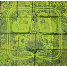 Foulard Hermes BRIDES De GALA In FINESSE 90 Cm Seta Verde Cavallo Carre 35"