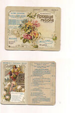 P81 calendarietto 1907 MIGONE MILANO PROFUMI completo splendido