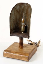 Lampada Abat Jour base legno e SESSOLA  luce LED E27 artigianale Handmade Italy