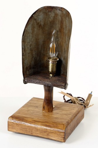 Lampada abat jour base - legno, e