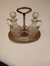 Set Condimento Oliera antica Argento 800 grammi 155/cristallo ,  anni 60'