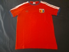 RIEDIZIONE MAGLIA STORICA GENOA 1893 CALCIO. ROSSA SIZE M ADULTO. COTONE COTTON