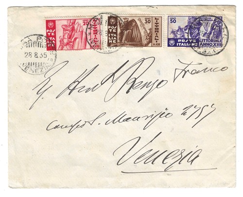 1935 regno italia - d'italia, busta