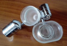 porta sapone spazzolini dentifricio bagno acciaio a muro 2 pezzi mai usato