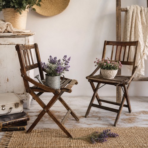 Set sedie vintage pieghevole - set,