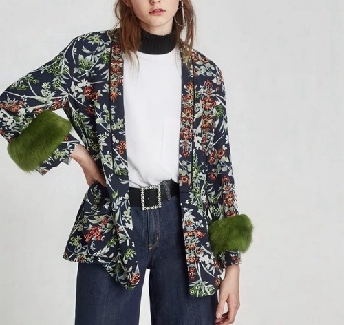 Giacca kimono botanico zara - giacca,