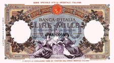 1000 lire REPUBBLICHE MARINARE CAPRANESI Africa Orientale (COPIA)
