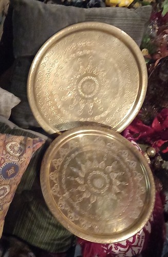 Due vassoi ottone marocchino - due,