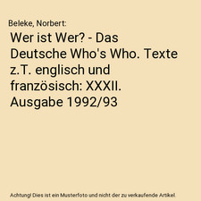 Wer ist Wer? - Das Deutsche