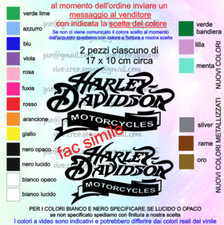 Adesivi Stickers 2 pezzi casco moto custom Harley Davidson Motorcycles coppia