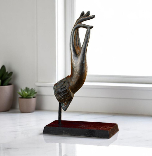 Bronzo buddha mano statua - bronzo,