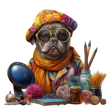 Bulldog francese cane auto