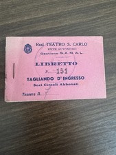 REAL TEATRO SAN CARLO NAPOLI TAGLIANDI D'INGRESSO LIBRETTO COMPLETO ANTICO