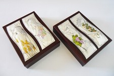 LE 4 QUATTRO STAGIONI ARGENTO DUE PORTAGIOIE PORTAGIOIELLI LEGNO 24x19x6