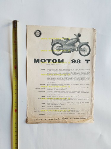 Motom depliant anni 50 - motom,
