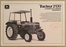 JOHN DEERE 2130 TRATTORE Foglietto Specifiche Vendite Agricole per 1977 Francese