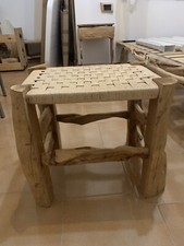 Sgabello Artigianale Fatto A Mano In Legno Di Ginepro