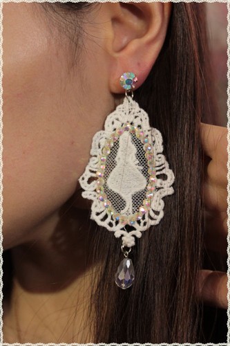 Orecchini pizzo macrame - in,