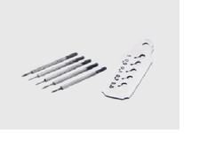 Maschi e Filiera per orologiaio lavori micromeccanica 5 fori da 0,60 a 1 mm.