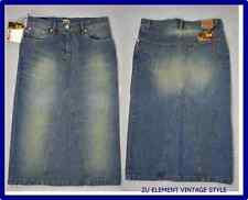 Gonna Jeans Lunga Al Ginocchio Donna Svasata Midi 42 Zu Denim Estiva in Cotone
