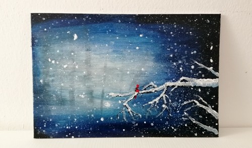 Quadro acrilico tela notte - su,