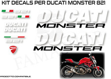 KIT Adesivi decals COMPATIBILI per moto Ducati Monster 821 BIANCO NERO