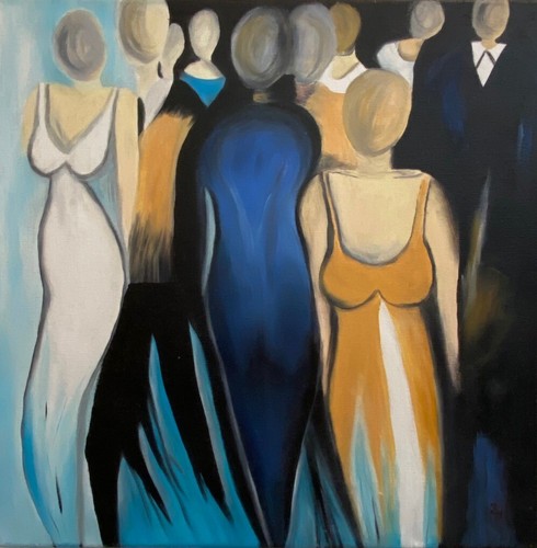 Quadro olio notte festa - quadro,