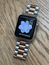 Apple Watch Serie 2 cassa Oro Alluminio con cinturino Inox Silver Gold 42mm ok