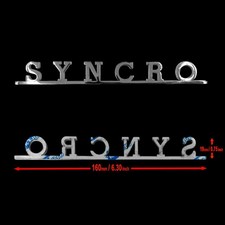 Distintivo emblema scritta coperchio acciaio inox Syncro adatto a VW Bus T3 T25 T4 T5 T6