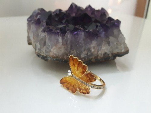 Anello crisalide farfalla oro - farfalla,