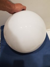 Grande Boccia Sfera In Vetro Bianco Opalino Cm 35ø Lampadario Lampada Da Tavolo