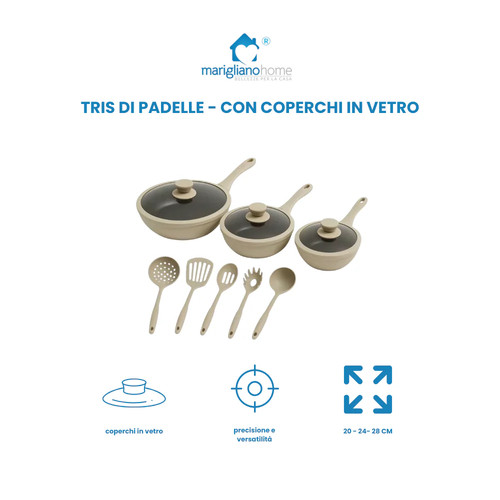 Tris padelle con coperchi - tris, di