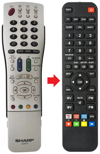 Telecomando adatto per - , sharp