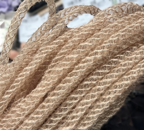 Natural burlap mesh tube - burlap,