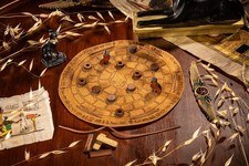Mehen - Gioco da tavolo dell'Antico Egitto realizzato a mano in pelle, portatile