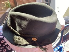 CAPPELLO UOMO TIPO BORSALINO VINTAGE IN FELTRO VERDE TG 60