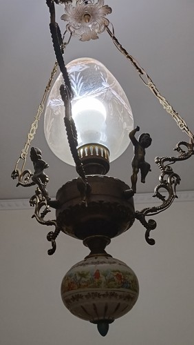 Lampadario vintage bronzo - lampadario,