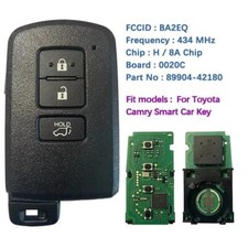 telecomando chiave 3 tasti keyless toyota rav4 yaris corolla smart key chip 8A